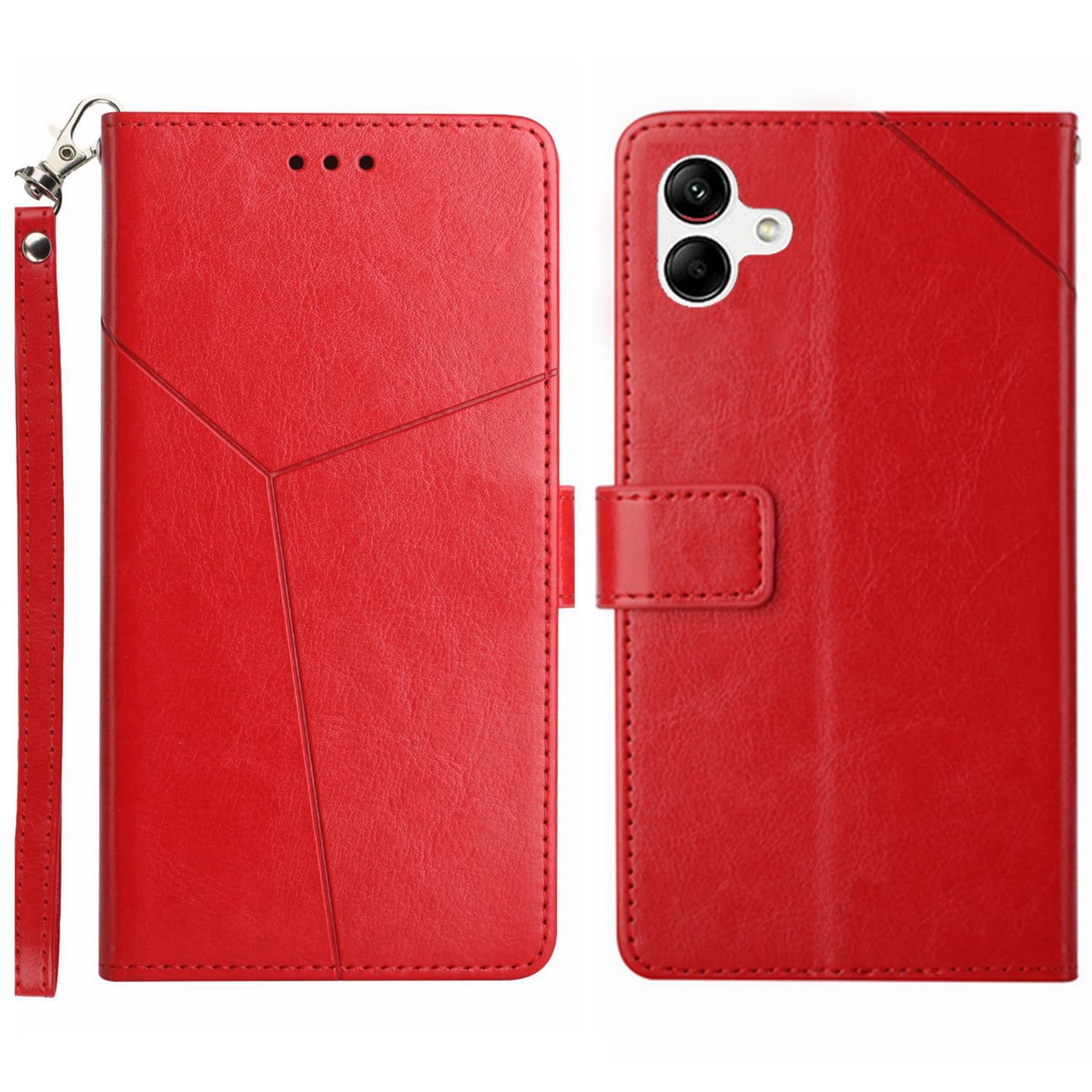 HT01 For Samsung Galaxy A05 4G Case Y-shaped Line Imprinted Leather Wallet Phone Cover HT01 For Samsung Galaxy A05 4G Case Y-shaped Line Imprinted Leather Wallet Phone Cover